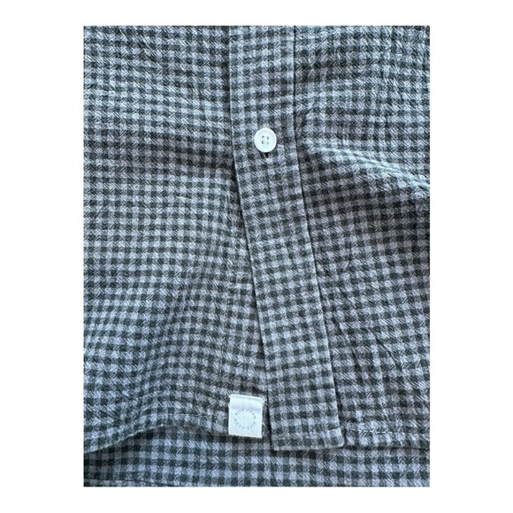 Five Four Shirt Long Sleeves Button Down Pocket Gingham Gray Mens Size 2XL - Picture 8 of 14